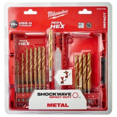 Набор сверл по металлу Milwaukee shockwave HSS-G TIN RED HEX